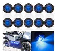 Biqing Blue Side Marker Light,3/4 Inch Round LED Clearance Light Front Rear Indicators Light 12V Trailer Side Lights with Silicone Rubber Grommet for Truck Car Bus Trailer Van Caravan Boat,20pcs