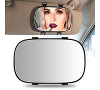Biqing Car Makeup Mirror,Universal Car Sun Visor Mirror/Car Cosmetic Mirror/Car Vanity Mirror with Straps On Sunvisor for Makeup Sun Visor Mirror Decoration for Car
