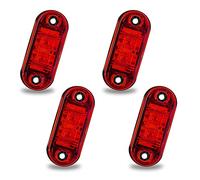 Biqing LED Side Marker Lights,2 LED Position Side Lamps Red Side Marker Assembly 12V/24V Waterproof for Car Truck Van Trailers Lorry Car Bus 4Pcs