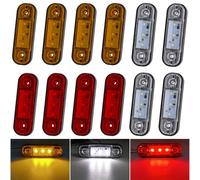 Biqing LED Side Marker Lights Red Yellow White,Universal Trailer Marker Lights Caravan Recovery Van Side Lights 12V 24V Marker Front Rear Position Lights,3.4 Inch
