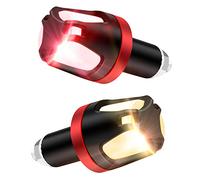 Biqing Motorcycle Turn Signal Light,12V Motorcycle LED Handlebar End Light Amber Red Handle Grip Front End Indicator Light,2pcs