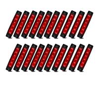 Biqing Trailer Marker Lights, 12V/24V 6LED side marker lights Universal Indicator of Position for Trailer Truck Camper van RV Pickup Boat Bus Lorry Caravan (20PCS, Red)