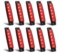 Biqing Trailer Marker Lights, 12V/24V 6LED side marker lights Universal Indicator of Position for Trailer Truck Camper van RV Pickup Boat Bus Lorry Caravan (10PCS, Red)