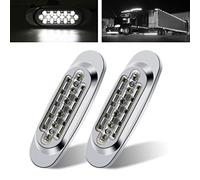 Biqing Trailer Marker Lights, 16LED Side Marker Lights 12V/24V White Universal Indicator of Position for Trailer Truck Camper van RV Pickup Boat Bus Lorry Caravan (2PCS)