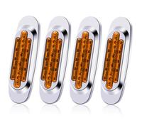 Biqing Trailer Marker Lights, 16LED Side Marker Lights 12V/24V Yellow Universal Indicator of Position for Trailer Truck Camper van RV Pickup Boat Bus Lorry Caravan (4PCS)