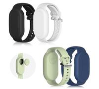 BIQIRE [4Pack] Bracelet Compatible for Samsung Galaxy SmartTag 2 (2023), Soft Silicone Smart Tag 2 Wristband Hidden Galaxy Smart Tag 2 Holder (Black+White+Blue+Green)