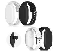 BIQIRE Galaxy SmartTag 2 Bracelet [4Pack], Waterproof Smart Tag 2 Holder, Soft Silicone Wristband for Kids & Elderly (Black, White)
