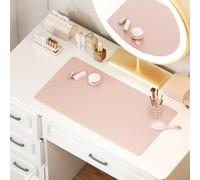 Biqissi Makeup Mat for Vanity, Dual-Sided Waterproof Oilproof Protector, No Slip, Pink 23.6x11.8in
