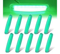 Biqiure 10PCS Side Marker Lights Green,12-24V 9 LED Side Marker Indicator Lights Side Front Rear Tail Clearance Lamp Marker Light Trailer Lights Fit for Trailer Truck Boat Deck RV Camper