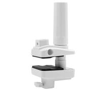 Biqiure 1PC Phone Holder Base Stable Support,Gooseneck Bed Desk Clamp Mount Replacement for Lazy Phone Holder,5 Ways Boom Arm Insert Holes(12mm),White