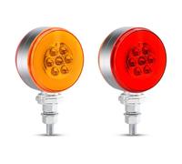Biqiure 2PCS LED Side Marker Lights 12V 24V,Trailer Side Clearance Marker Light Double Side Warning Red Yellow Light/Width Indicator Light for Trailer Truck Truck RV Caravan (Model A)