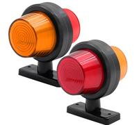 Biqiure 2PCS LED Side Marker Lights 12V 24V,Universal Trailer Side Indicators Clearance Lights Double Side Warning Yellow & Red Lights for Trailer Truck Truck RV Caravan (Yellow&Red)