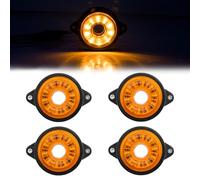 Biqiure 4PCS LED Marker Lights 12V 24V Universal,Front Rear Side Marker Clearance Dynamic Indicators Light LED Trailer Lights Kit,Yellow