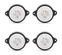 Biqiure 4PCS Round LED Side Marker Lights 24V white Side Marker Indicator Lights Lamp Front Rear Tail Clearance Light with Flashing Function for Truck Trailer Lorry Tow