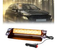 Biqiure Emergency Strobe Light Yellow,12V LED Windshield Warning Dash Light 8LED 3 Flash Modes Dash Emergency Beacon Warning Lights with Suction Cups for Car Truck Vehicles
