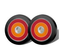 Biqiure LED Trailer Lights 12V, 4 Inch Round Trailer Tail Light Red Amber White 3 Colors Brake Running Light/Turn Signal Light/Backup Reverse Light for Truck RV Boat UTE UTV,2PCS (Red&Yellow&White)