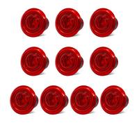 Biqiure Red Side Marker Light,3/4 Inch Round LED Clearance Light Front Rear Indicators Light 12V 24V Trailer Side Lights with Chrome Bezel for Truck Car Bus Trailer Van Caravan Boat,10pcs
