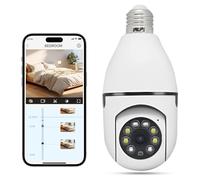 Biqiure Security Camera,WIFI Wireless E27 Camera 360 Degree Panoramic 1080P Home Camera with Human/Motion Alarm,Two-Way Audio,Night Vision
