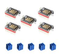 BIQU DIRECT 3D Printer Part Stepstick Mute TMC2209 V1.2 Stepper Motor Driver with Heatsink for SKR V1.3 MKS GEN L Ramps 1.4/1.5/1.6 3D Printer Control Board(Pack of 5pcs) (UART Mode)
