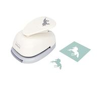 BiraBira Paper Punch, 1.5 inch Unicorn 3 Shape, Aluminium Lever Action Craft Punch for Paper Crafting, Scrapbooking, Cards, Arts & Crafts, 65-lb Card Stock, White