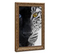 BIRART Black Panther White Leopard Split Face Canvas Poster Bedroom Decor Landscape Office Room Decor Gift 24" L X 36" W