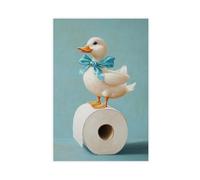 BIRART Funny Bathroom Duck Duckling Bathroom Toilet Wall Art Canvas Poster Bedroom Decor Print Picture Paintings 08x12inch(20x30cm)