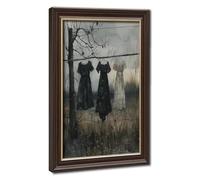 BIRART Laundry on A Line Gothic Victorian Decor Laundry Room Canvas Poster Bedroom Decor Landscape Office Room Decor Gift 8" L X 12" W