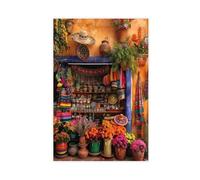 BIRART Mexican Village Landscape Canvas Poster Wall Art Decor Print Picture Paintings 12x18inch(30x45cm)