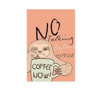 BIRART No Talking Before Coffee Printable Canvas Poster Bedroom Decor Landscape Office Room Decor Gift 16" L X 24" W