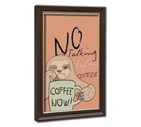 BIRART No Talking Before Coffee Printable Canvas Poster Bedroom Decor Landscape Office Room Decor Gift 20" L X 30" W