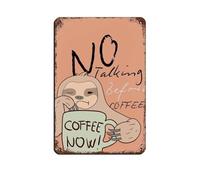BIRART No Talking Before Coffee Printable Retro Poster Metal Tin Sign Chic Art Retro Iron Painting Bar People Cave Cafe Family Garage Poster Wall Decoration 8x12inch(20x30cm)