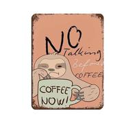 BIRART No Talking Before Coffee Printable Retro Poster Metal Tin Sign Chic Art Retro Iron Painting Bar People Cave Cafe Family Garage Poster Wall Decoration 12x16inch(30x40cm)