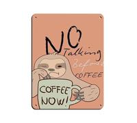 BIRART No Talking Before Coffee Printable Tin Sign Vintage Metal Pub Club Cafe Bar Home Wall Art Decoration Poster Retro 12x16inch(30x40cm)