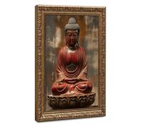 BIRART Serene Red Buddha Statue Canvas Poster Bedroom Decor Landscape Office Room Decor Gift 20" L X 30" W