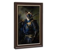 BIRART Warrior Cat Siamese Samurai Canvas Poster Bedroom Decor Landscape Office Room Decor Gift 8" L X 12" W