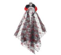 BIRATIENS Halloween Rose Flower Headband with Veil Day of The Dead Floral Crown Gothic Mexican Headpiece Black Bridal Veil Flower Hairband for Halloween Cosplay Festival Carnival Party Wedding