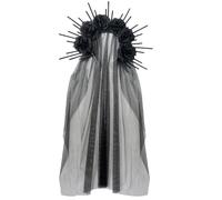 BIRATIENS Halloween Rose Flower Veil Headband Day of The Dead Floral Crown Gothic Mexican Flower Headpiece Black Bridal Veil Hairband for Halloween Cosplay Costume Festival Carnival Party Wedding