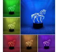 BIRBANN 3D Horse Lamp, Children's 3D Night Light, Touch Sensitive Smart 7 Colour Led Table Animal Lamp, Birthday Holidays Present, Horse Ornaments for Boys Girls