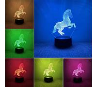 BIRBANN 3D Horse Lamp, Children's 3D Night Light, Touch Sensitive Smart 7 Colour Led Table Animal Lamp, Birthday Holidays Present, Horse Ornaments for Boys Girls