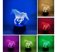 BIRBANN 3D Horse Lamp, Children's Night Light, Touch Sensitive Smart 7 Colour Led Table Lamp, Birthday Holidays Present, Horse Ornaments for Boys Girls