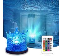 BIRBANN 3D Ocean Wave Projector Night Light, 16 Colors Crown LED Water Ripple Lamp with Remote & Touch Control, 360° Glow Dimmable Ambient Light for Bedroom, Kids Room, Gaming, Christmas Gift