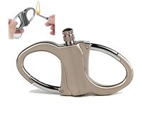 BIRBANN Metal Keychain Lighter 2025 - Permanent Match, Mini Waterproof Key Chain, Kerosene Fillable Lighter - Survival Kit Gifts for Men Women Outdoor Camping Hiking (Silveren)