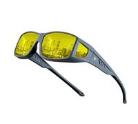 Bircenpro Night Driving Glasses for Men: Anti Glare Polarized Night Vision Glasses Wrap-Around HD Fit Over Goggles for Women Night Use Running