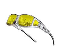 Bircenpro Night Driving Glasses for Men: Anti Glare Polarized Night Vision Glasses Wrap-Around HD Fit Over Yellow Glasses for Women Night Use