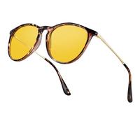 Bircenpro Night Vision Glasses for Women: TR90 Anti-Glare Night Driving Glasses Reduce Eye Strain for Night Rain Snow Fog Brown