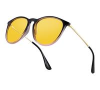 Bircenpro Night Vision Glasses for Women: TR90 Anti-Glare Night Driving Glasses Reduce Eye Strain for Drivers Rain Snow Fog Black Pink