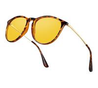 Bircenpro Night Vision Glasses for Women: TR90 Anti-Glare Night Driving Glasses Reduce Eye Strain for Drivers Rain Snow Fog