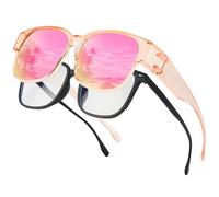 Bircenpro Over Sunglasses for Men and Women: Polarised TR90 Frame Sunglasses UV Protection Square Over Glasses for Driving Golf