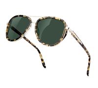 Bircenpro Polarised Pilot Sunglasses for Women: UV - Protection Womens Retro Mirrored Shades with Acetate Frame BC2001 Green