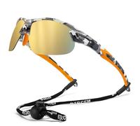 Bircenpro Polarised Sports Sunglasses for Men: TR90 UV400 Protection Cycling Glasses Lightwight for Running Fishing Golf